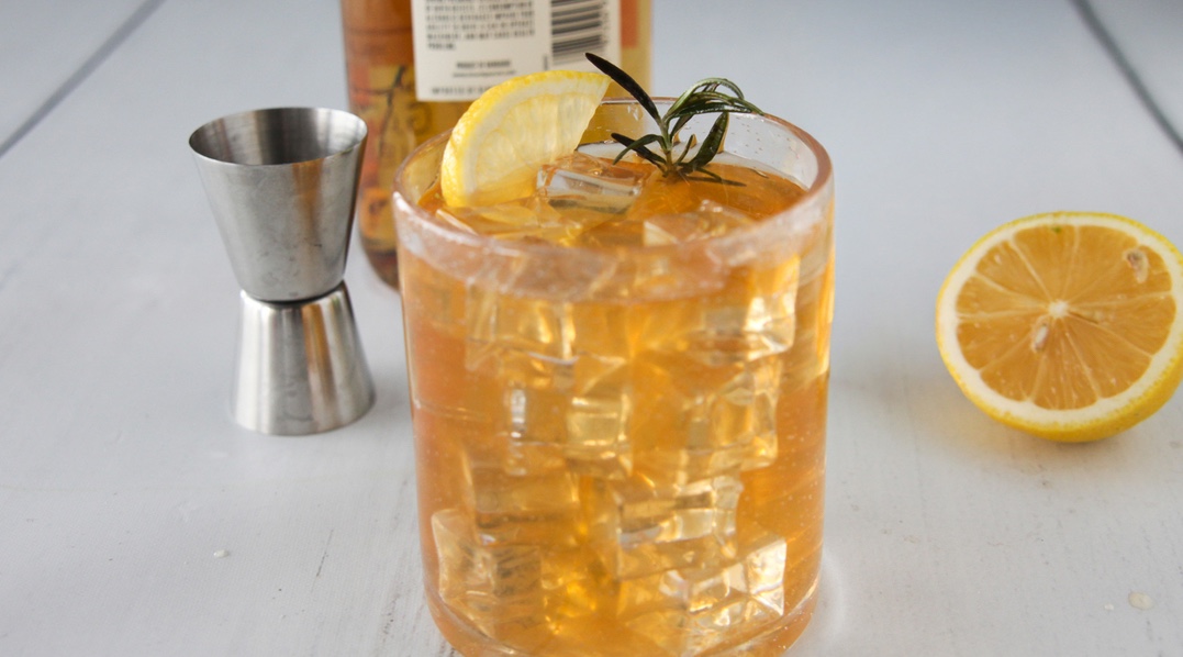 a glass of Spiked Green Tea & Watermelon Punch