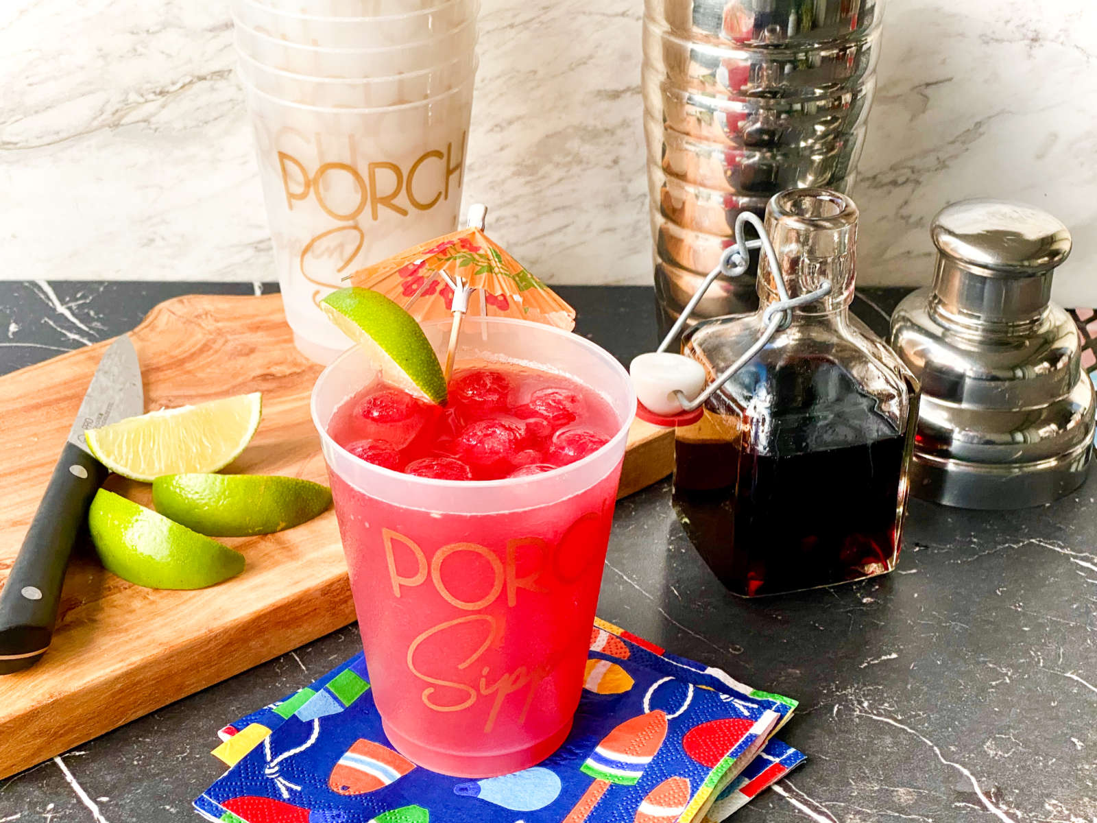 Spiked Watermelon Hibiscus Iced Tea
