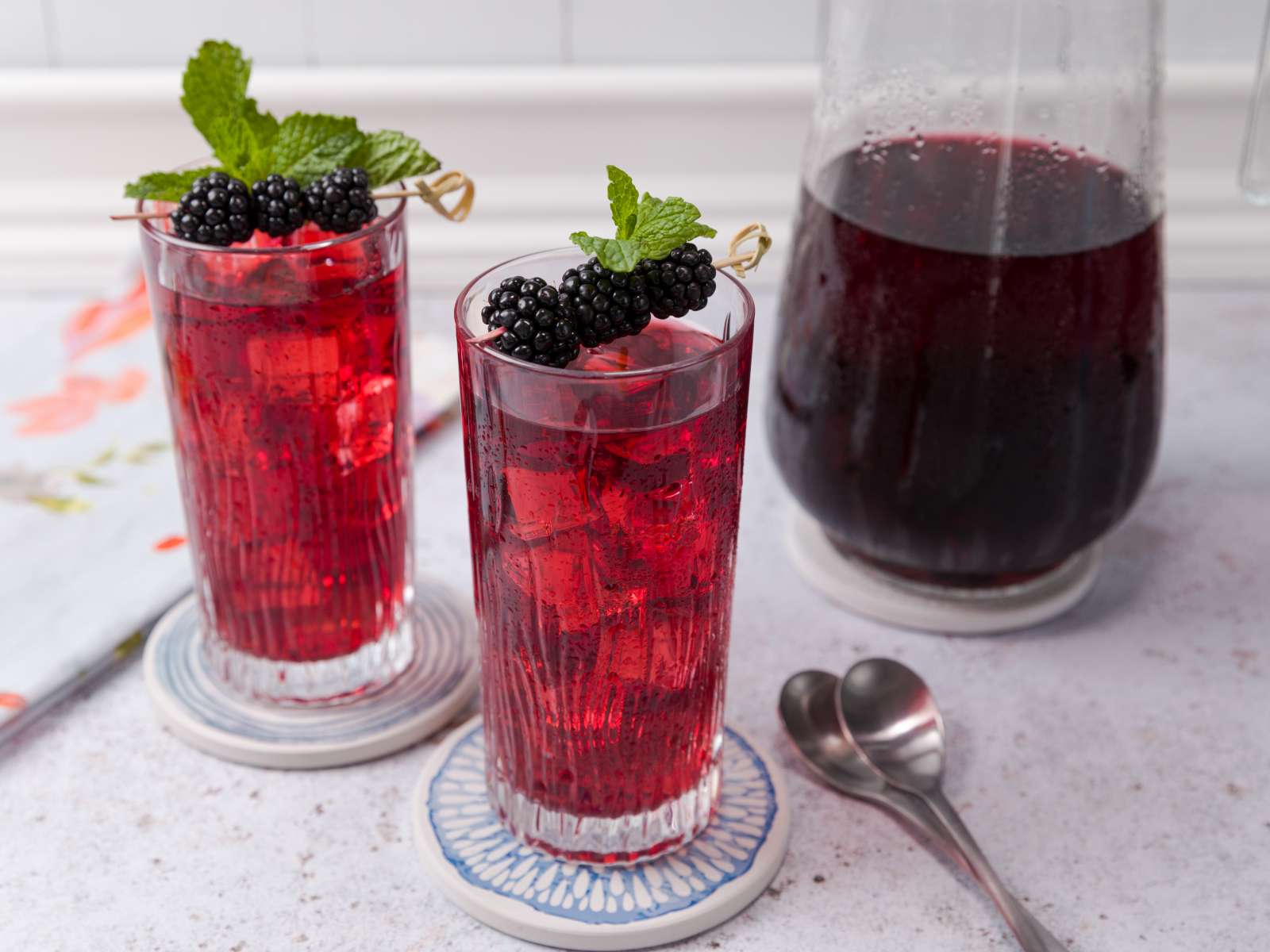 Blackberry Mint Hibiscus Iced Tea