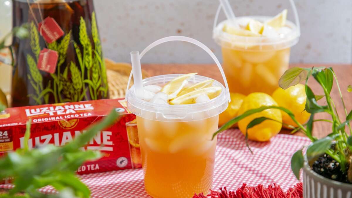 2 bucket cups of Half &amp; Half iced tea and lemonade