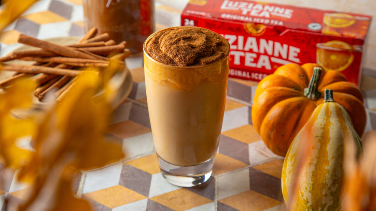 Iced Chai Latte with Pumpkin Spice Cold Foam